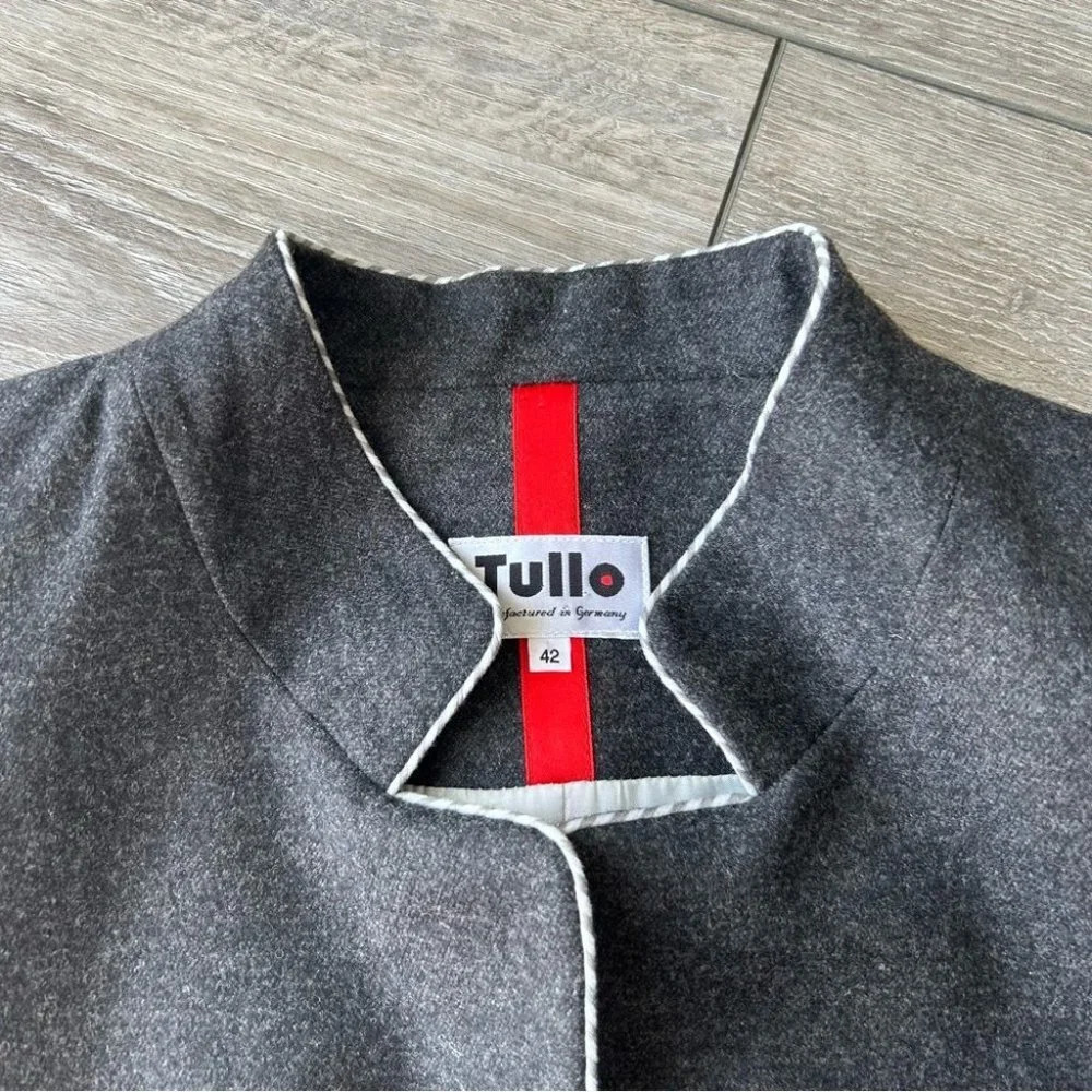 Vintage Tullo Stand Collar Wool Blazer Made  in Germany - Picture 5 of 15